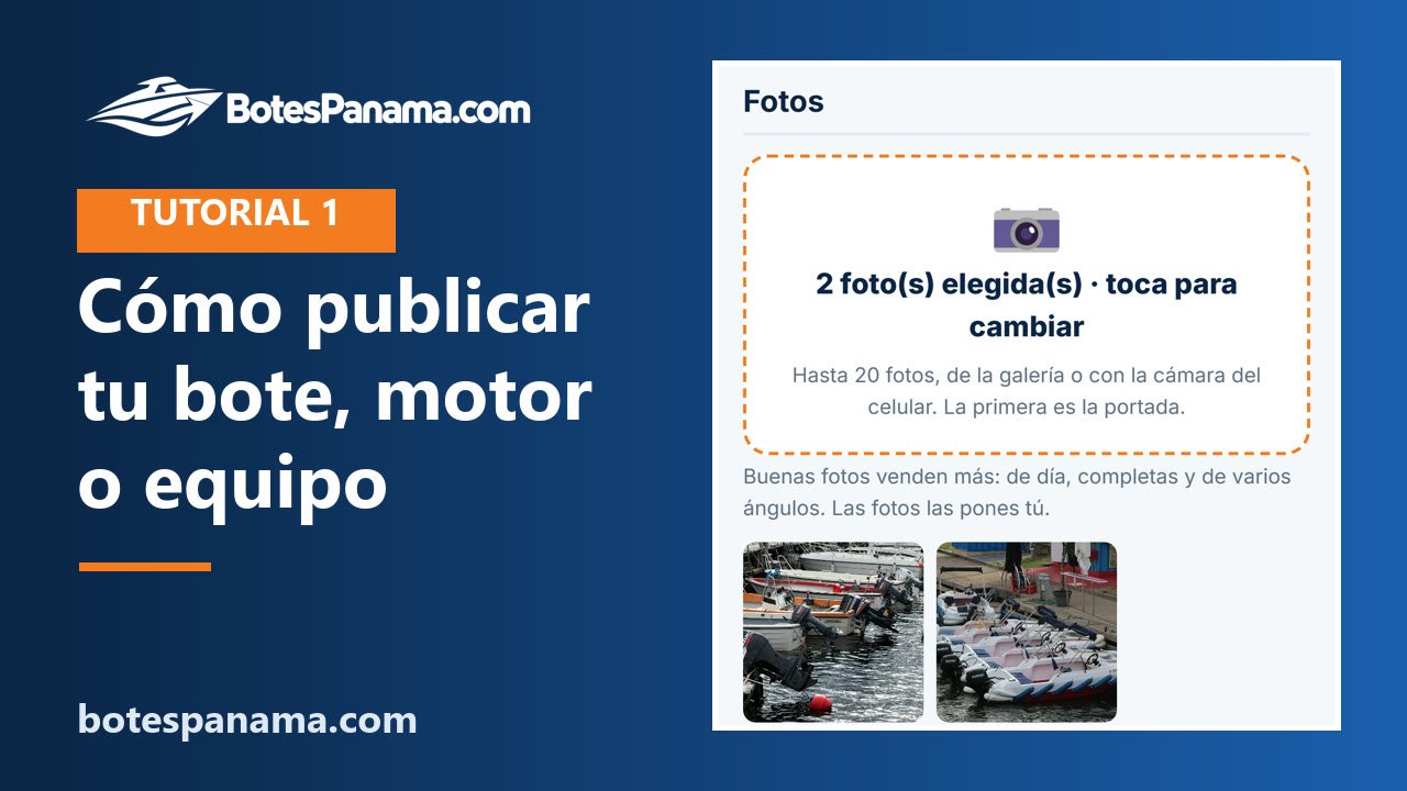 Cómo publicar tu bote, motor o equipo